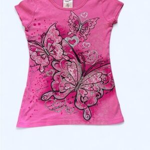 Pink Butterfly Baby Tee